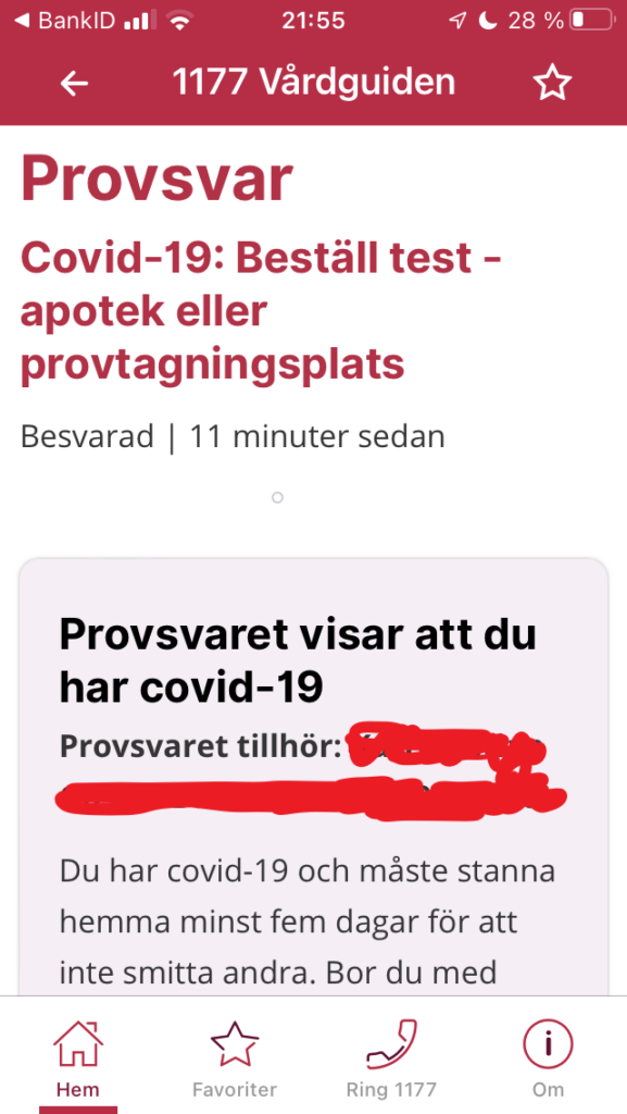 Provsvar covid-19